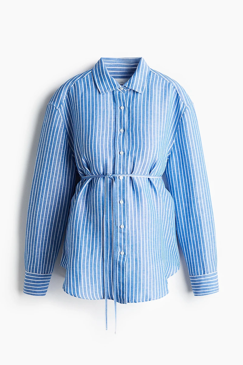 MAMA Before & After Linen-Blend Shirt