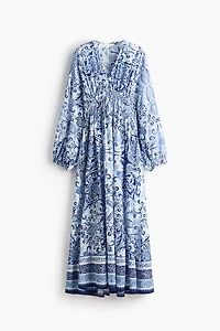 Balloon-sleeved tunic dress
