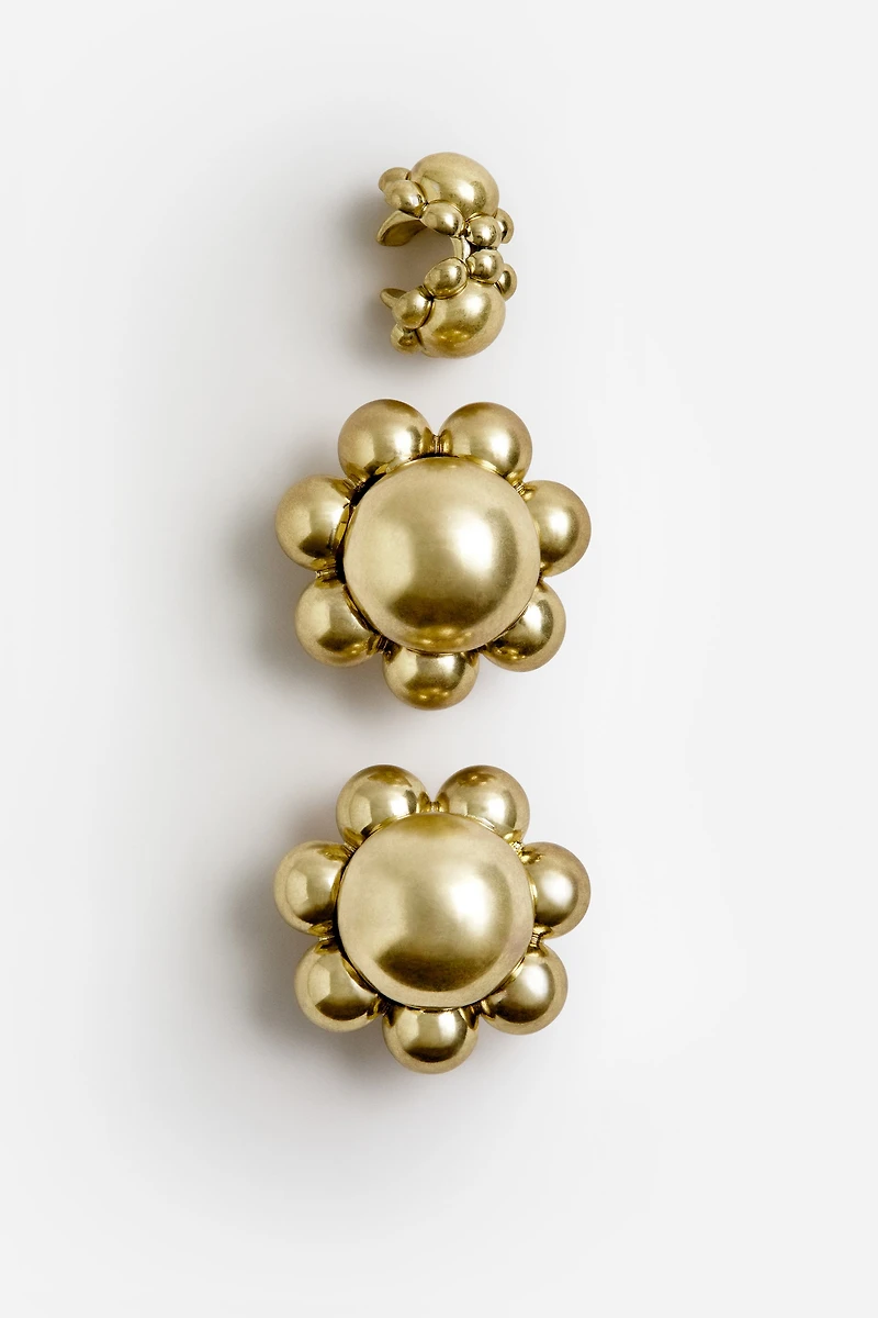 Parure d'oreilles d'inspiration florale 4 pièces