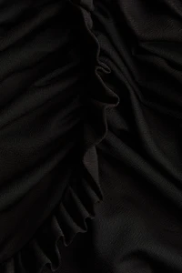 Ruffle-Trimmed Draped Dress