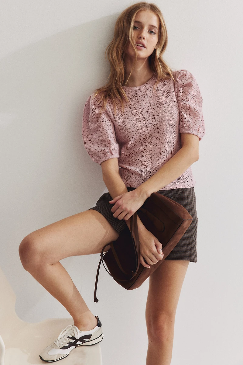 Haut à manches bouffantes