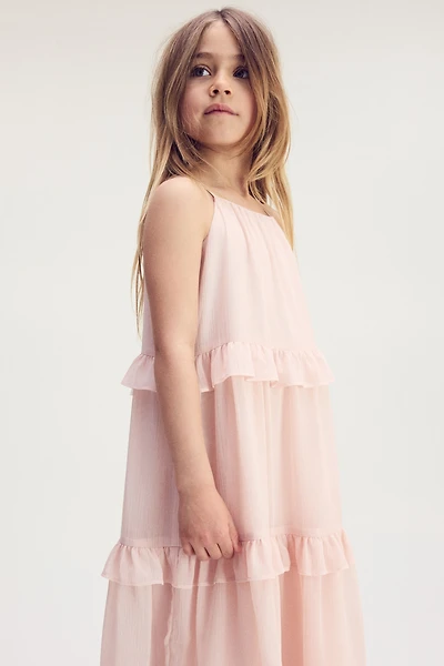 Ruffle-Trimmed Strappy Dress
