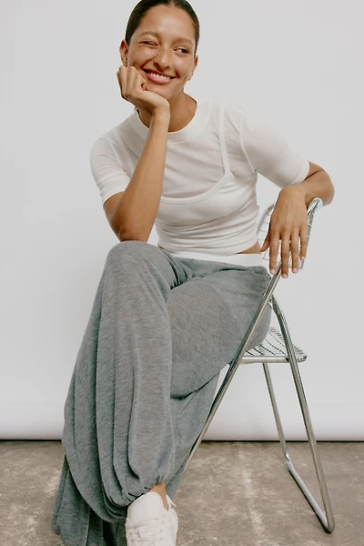 Knit Balloon-Leg Pants