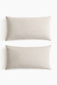 Lot de 2 taies d'oreiller en mousseline de coton