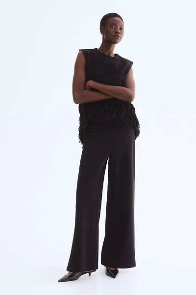 Wide-Leg Jersey Pants