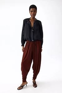 Pantalon à jambes tonneau en jersey