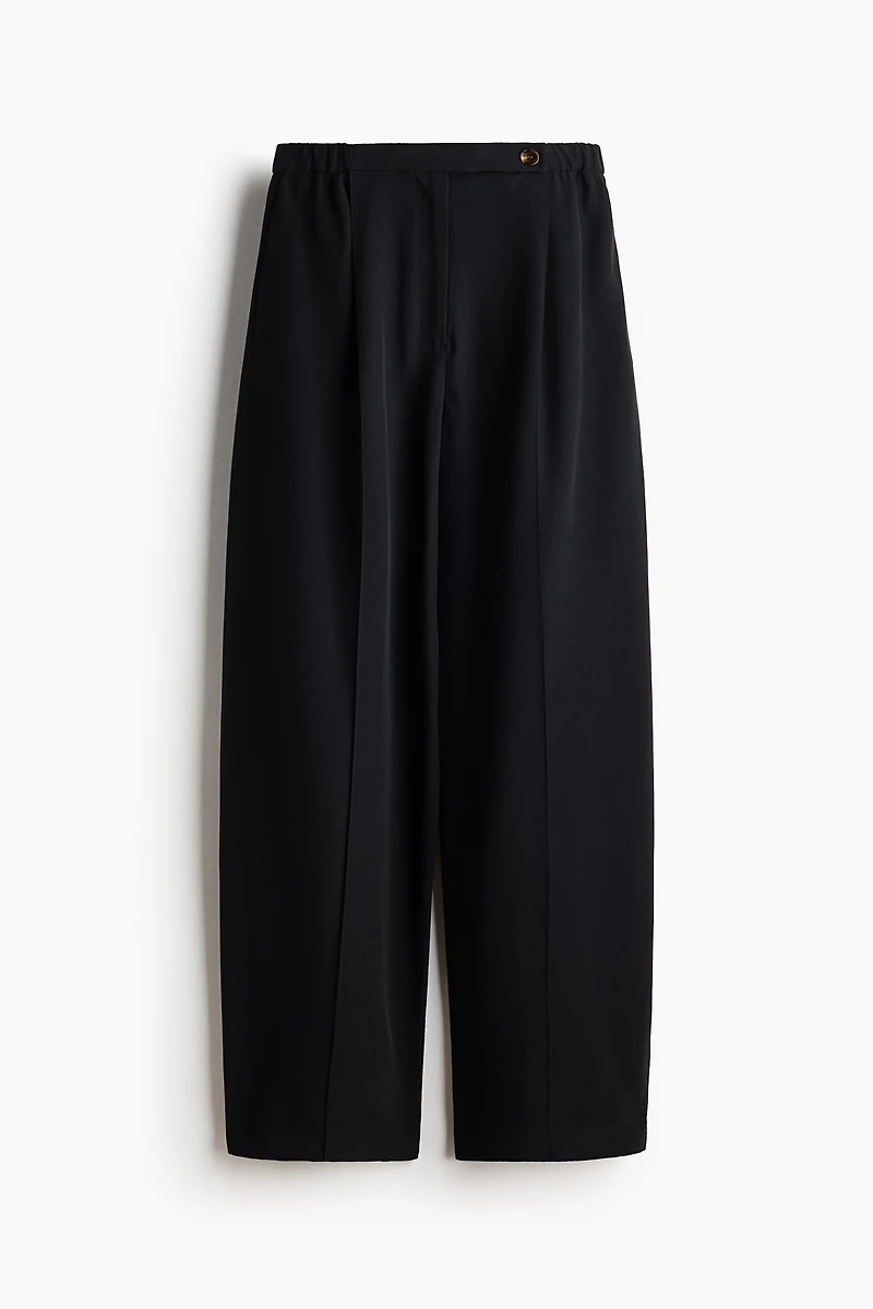 Creased Barrel-Leg Pants