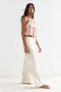 Bubble-Hem Strappy Top