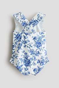 Ruffle-Trimmed Patterned Swimsuit
