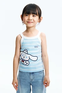 Ribbed Tank Top with Motif