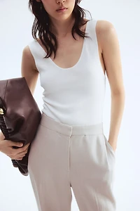 Pantalon bottillon en lin mélangé