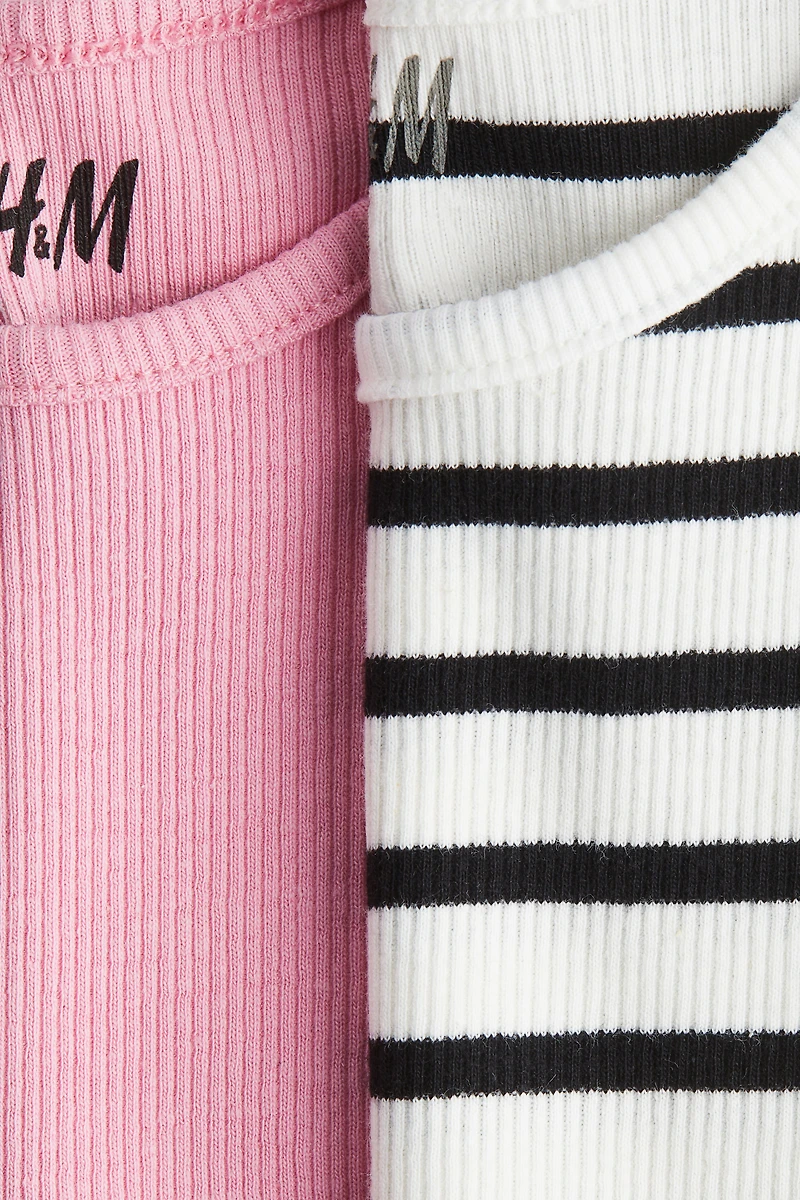 Lot de 2 T-shirts en coton côtelé