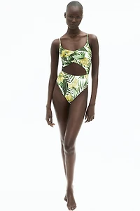 Padded-Cup High-Leg Swimsuit