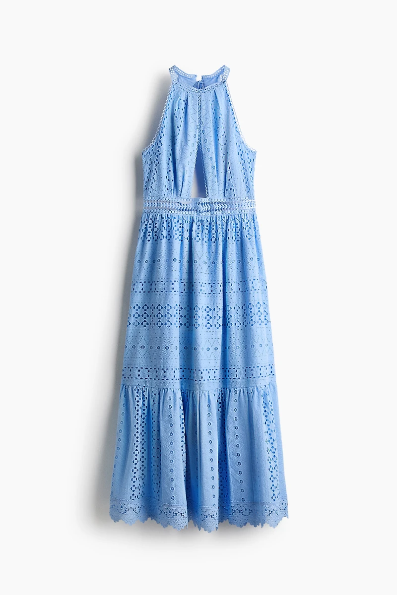 Eyelet-Embroidered Poplin Dress