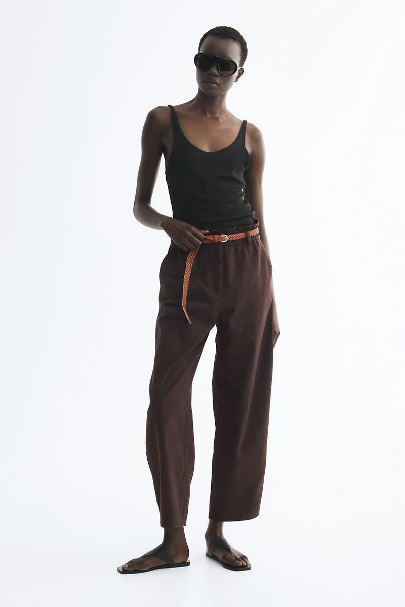 Pantalon tonneau avec ceinture