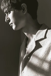 Regular Fit Herringbone-Weave Resort Shirt