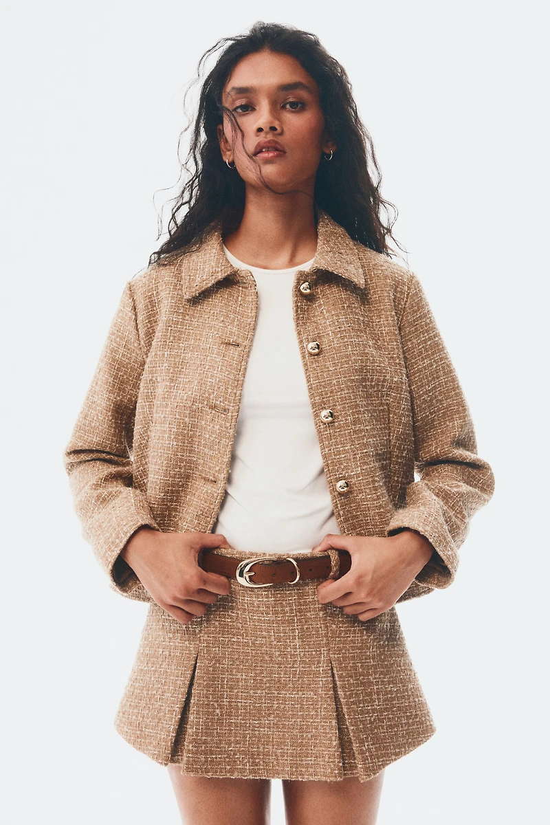 Mini jupe-short plissée