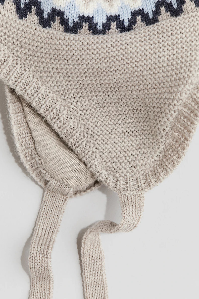 Wool-Knit Earflap Beanie