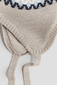 Wool-Knit Earflap Beanie