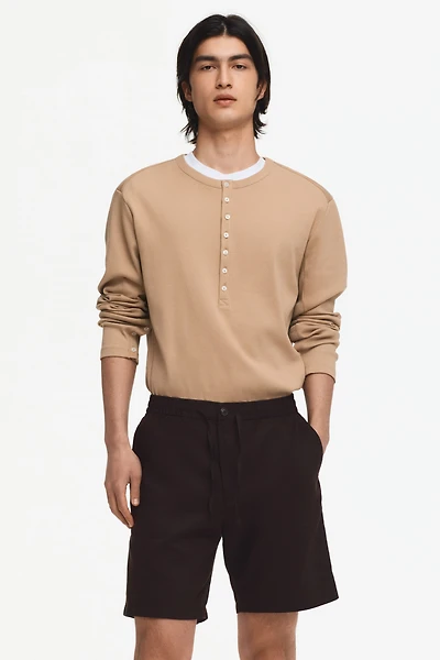 Regular-Fit Linen-Blend Shorts