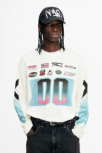 Haut à manches longues ample en filet