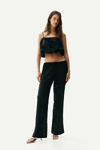 Lace-Look Drawstring Pants