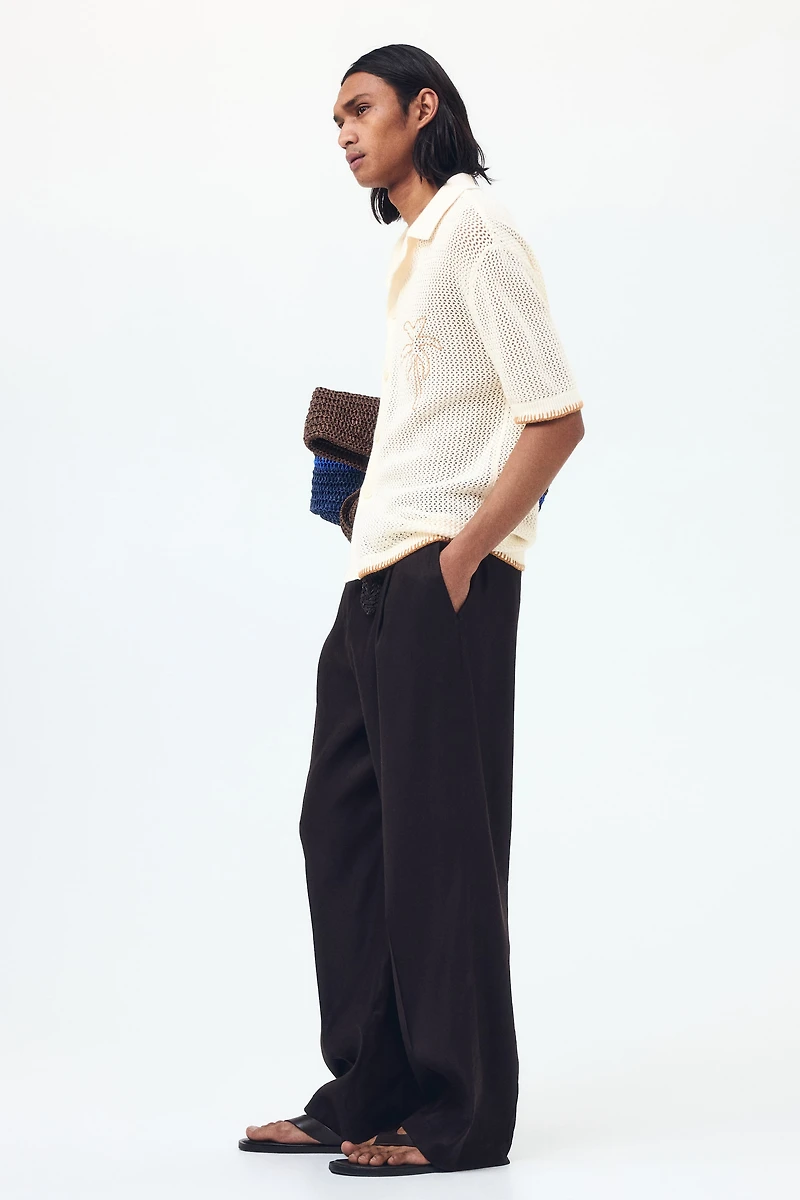 Relaxed-Fit Open-Knit Resort Shirt