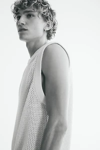 Regular-Fit Open-Knit Sweater Vest