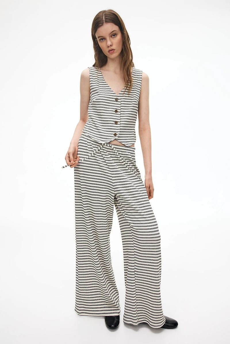 Wide-Leg Drawstring Pants