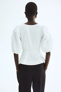 Cotton Peplum Blouse