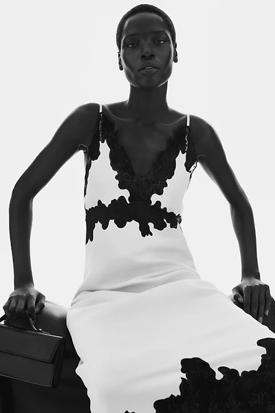 Lace-Trimmed Slip Dress