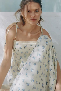 Cotton Dress with Tie-Top Shoulder Straps