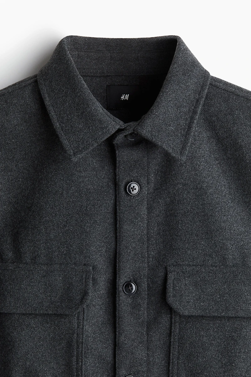 Regular Fit Felted Overshirt