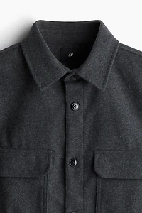 Regular Fit Felted Overshirt