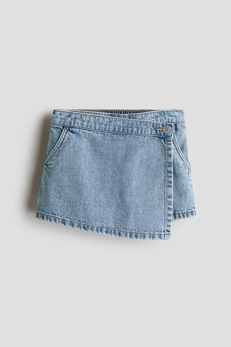 Jupe-short croisée en denim