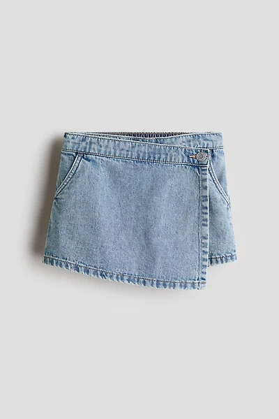 Jupe-short croisée en denim
