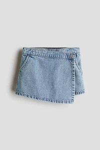 Jupe-short croisée en denim
