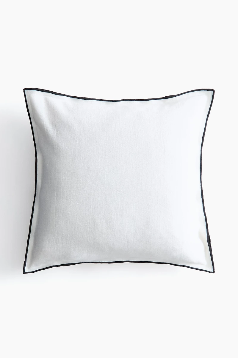 Housse de coussin en lin mélangé