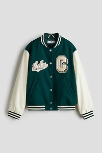 Appliquéd Baseball Jacket