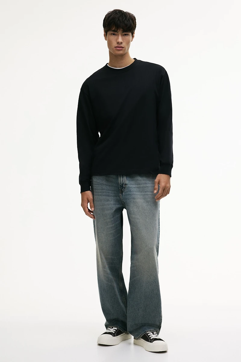 Loose-Fit Long-Sleeved Jersey Shirt