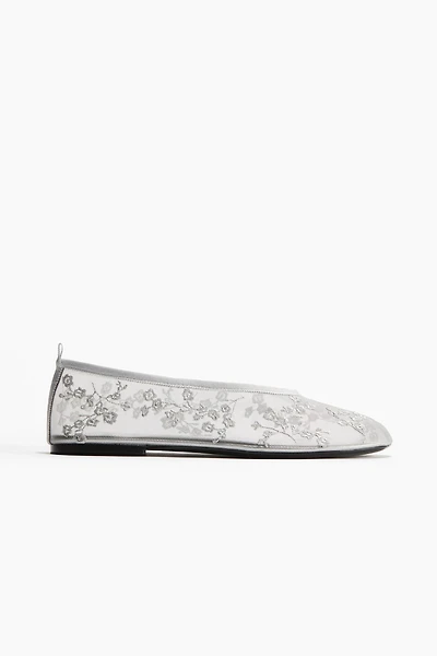 Embroidered Ballet Flats