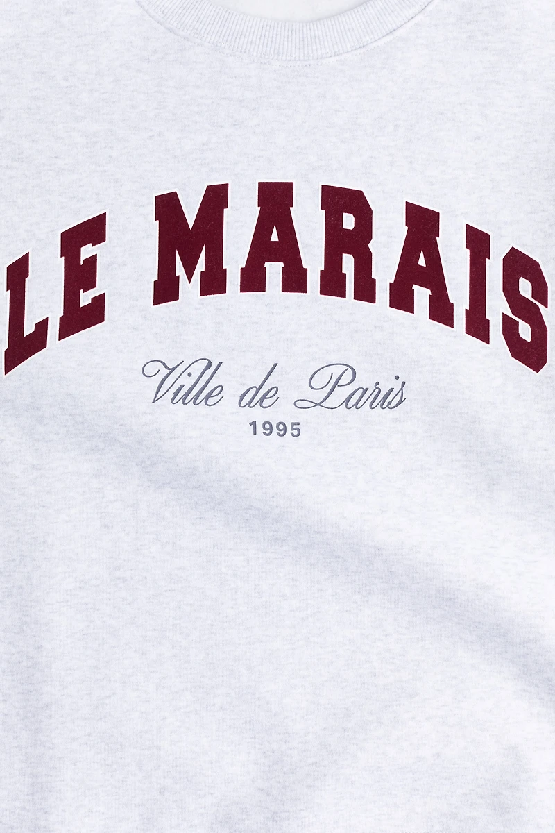Sweatshirt with Text Motif