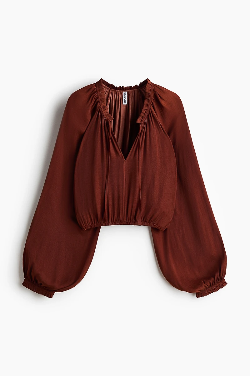 Balloon-Sleeved Blouse