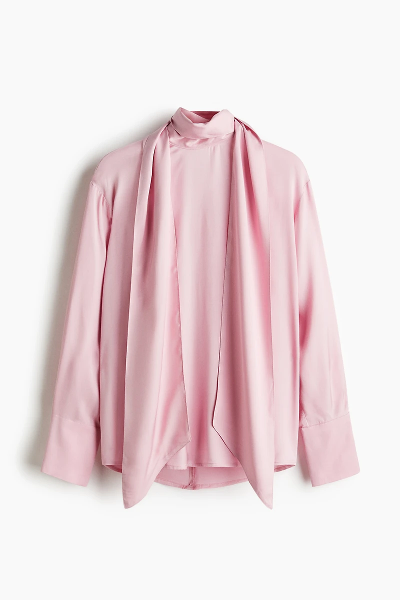 Scarf-Detail Blouse