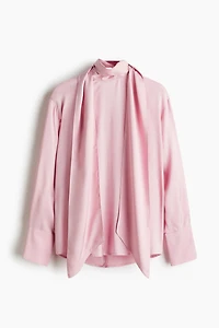 Scarf-Detail Blouse