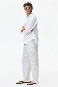 Relaxed-Fit Linen-Blend Pants