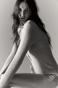 Combinaison en tricot côtelé