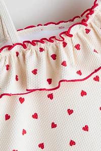 Flounced One-Shoulder Swimsuit