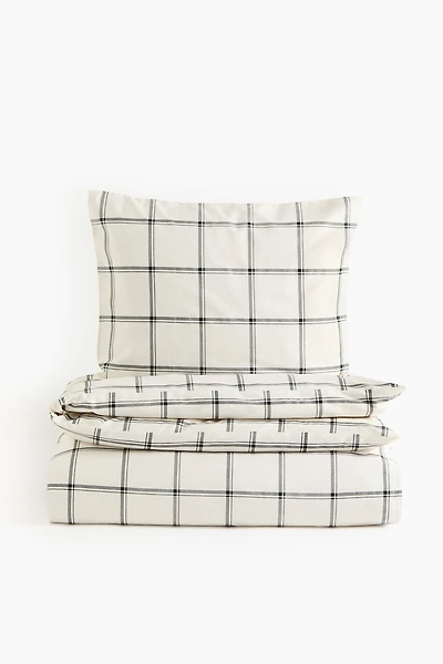 Ensemble couette lit simple en satinette de coton