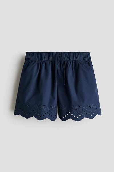 Shorts with Eyelet Embroidery